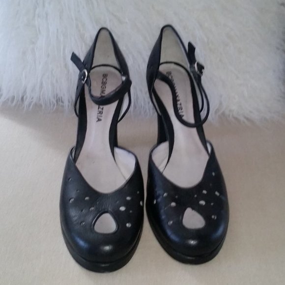 BCBGMaxazria black leather Mary Jane heels - Picture 3 of 6